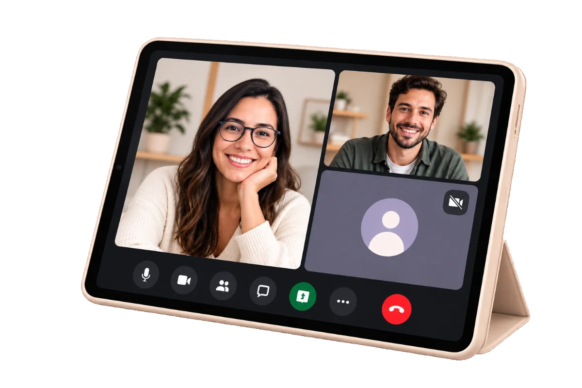 Appel visio avec deux personnes